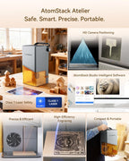 AtomStack Atelier AI Diode Laser Engraver with Built-in Camera