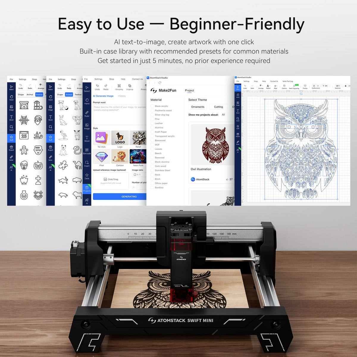 AtomStack Swift Mini Laser Engraver